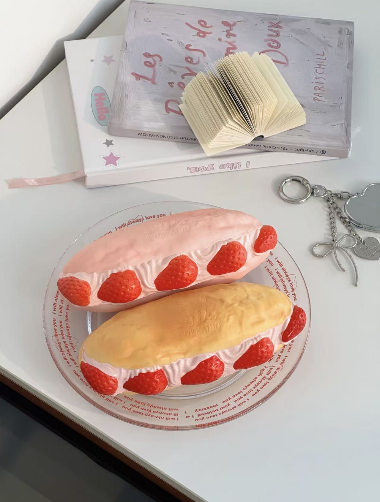 Sweet Squishy Strawberry Milk Shell Bread