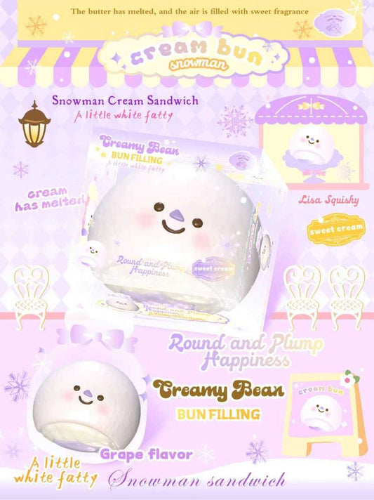 Lisa Snowman Cream Bun (Purple)
