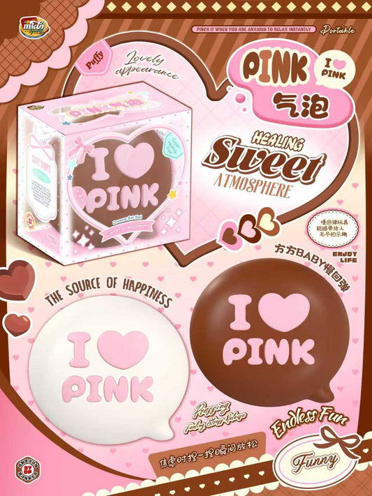 Mido "I ♡ Pink" Speech Bubble Bun (White)