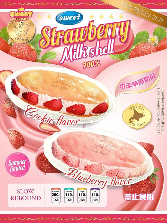 Sweet Squishy Strawberry Milk Shell Bread